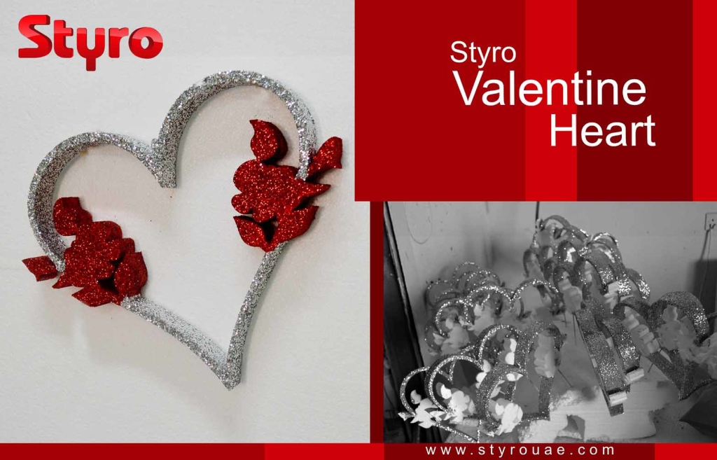 Decorative valentine styro heart