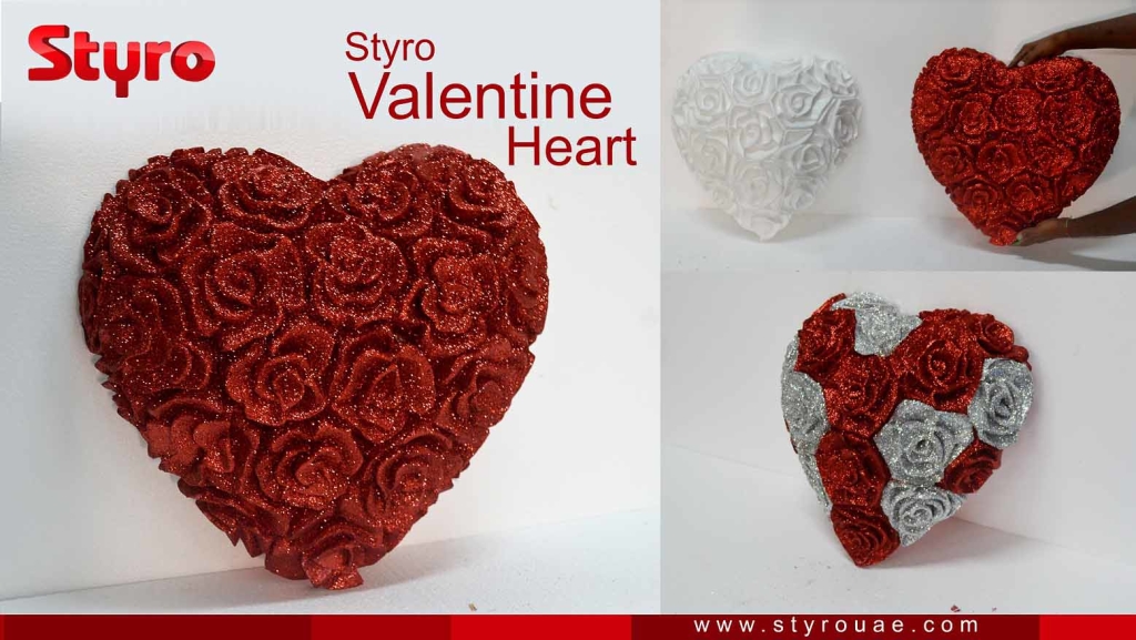 Floral valentine styro heart