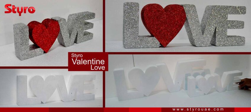 Seasonal Events – Valentine ‘Love’ Letter cutout with Glitter